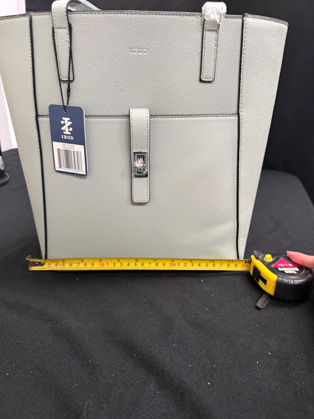 IZOD Light Gray Tote Bag with Front Pocket